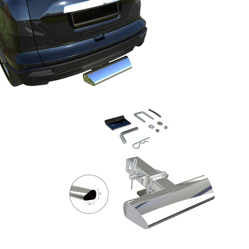 Black Horse Off Road Stainless Steel Rear Hitch Step Compatible with Universal-Universal Universal 2" Inlet -12" Long Stainless Steel