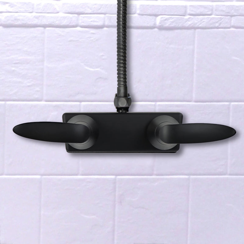 Double Lever Empire Faucets Shower Valve, 1pc - Matte Black RV Bathroom Faucet Valve, Non-Metallic with Vacuum Breaker