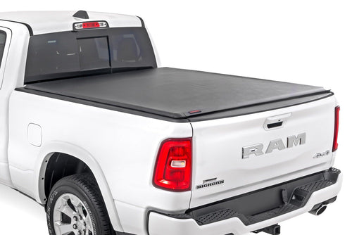 Rough Country Tonneau Cover Soft Roll Up for Ram 1500 (2019-2026) TRX (2021-2024) - Fits 6'4 Bed, Weatherproof Bed Cover