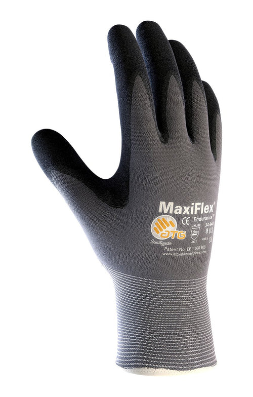 Maxiflex Endurance ATG 34-844/XS, 15G Gry Nylon Shell, Blk. Microfoam Nitrile Dot Gray XS