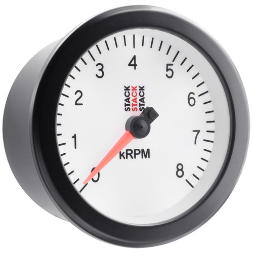 AutoMeter Tachometer ST100-08W, Sport, 88Mm, White, 0-8K RPM