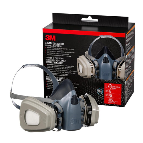 3M Half Mask Professional Organic Vapor, P95 Respirator with Cool Flow Valve, Reusable Respirator, Large