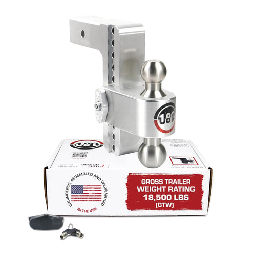 Weigh Safe Adjustable Hitch Trailer Ball Mount - 8" Adjustable Drop Hitch for 2.5" Receiver - Premium Heavy Duty Aluminum Trailer Tow Hitch w/ Stainless Steel Tow Balls (2" & 2 5/16") - 18,500 lbs GTW