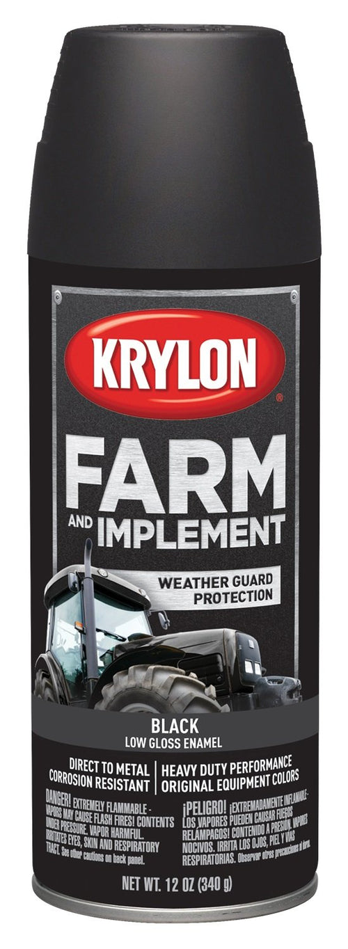 Krylon® Farm & Implement 1935, Low Gloss, Black, 12 oz. Aerosol Paints