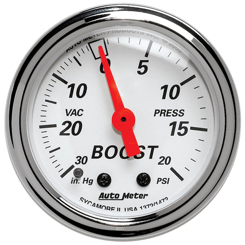 Auto Meter Arctic White 1372 Mechanical Boost/Vacuum Gauge