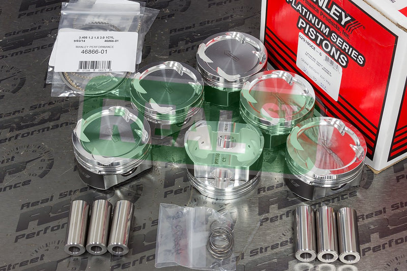 629105CE-6 Manley Piston Kit (Toyota 2JZGTE 94mm Stroker 86.5mm Bore 9.0 CR Dish Type Platinum Series s with Rings), 1 Pack