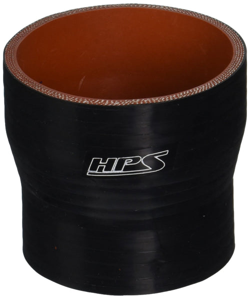 HPS HTSR-275-312-BLK High Temperature Silicone 4-ply Reinforced Reducer Coupler Hose, 50 PSI Maximum Pressure, 3" Length, 2-3/4" > 3-1/8" ID, Black
