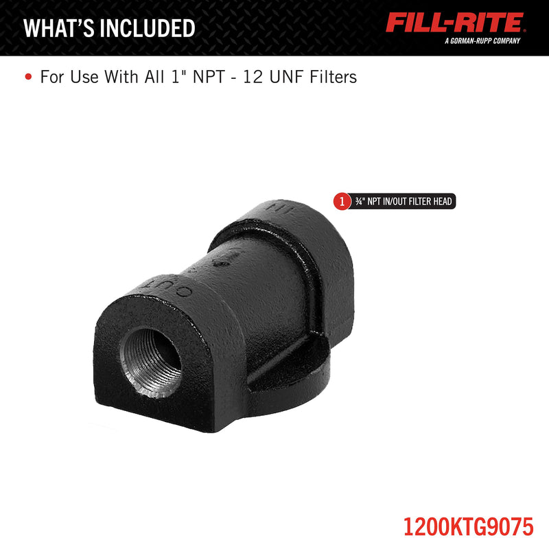 Universal Fill-Rite 1200KTG9075 Cast Iron 3/4 Inch Filter Head w/ Pipe Extension