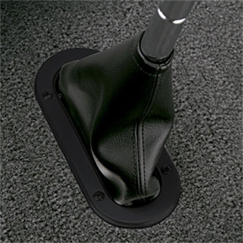 Black Lokar Floor Mount Handbrake Boot with Aluminum Ring