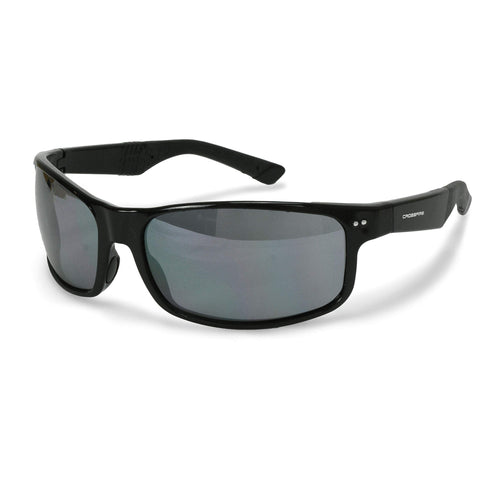 Black Frame Safety Eyewear - Silver Mirror Lens