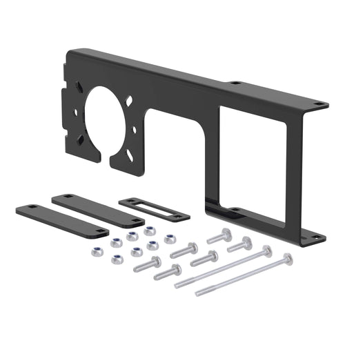 CURT Easy-Mount Vehicle Trailer Wiring Connector Mounting Bracket for 4 or 5-Way Flat, 2-1/2-Inch Receiver, 6 or 7-Way Round