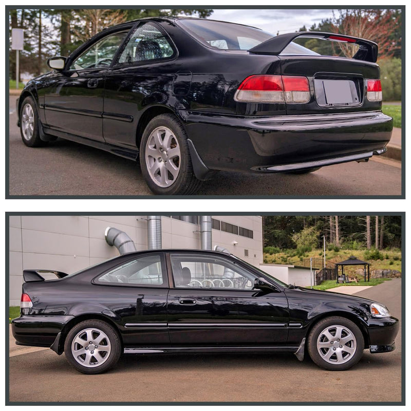 Matte Black Spec-D Tuning Rear Trunk Spoiler Wing w/LED Brake Light Compatible with 1996-2000 Honda Civic EM EJ 2Dr Coupe Models