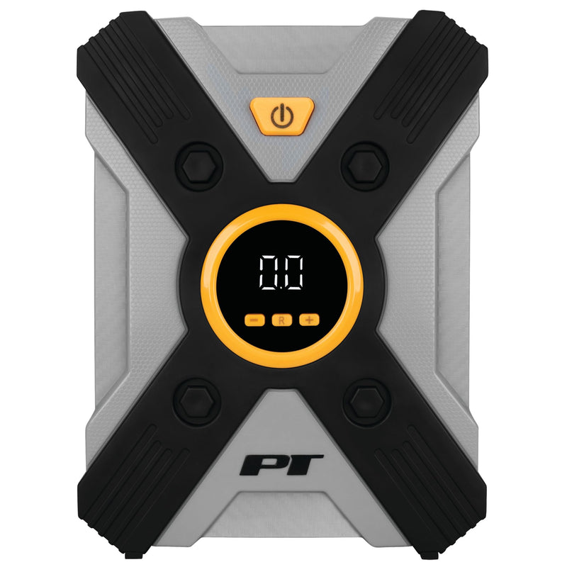 Vortex Performance Tool W7902 12V Digital Tire Inflator w/Auto Shut-Off, Lever-Locking Air Chuck, Long Power Cord, Three Nozzles, Gray