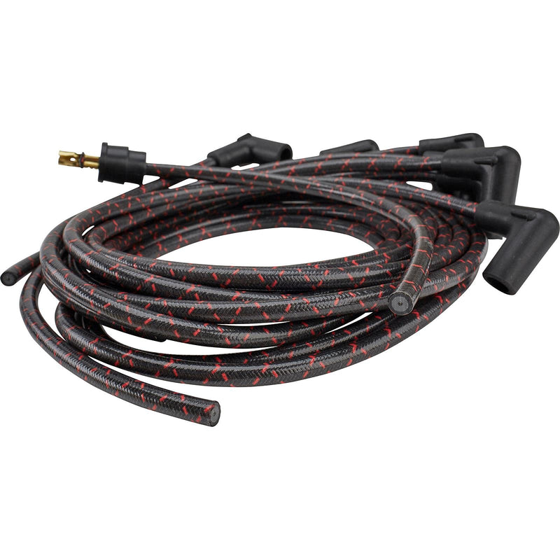 Lokar Performance Products PW-1014 Kit Plug Wire Ls Coil To Plug, 180D Plug, 90D Coil, Cut To Fit Black With Red Tracers