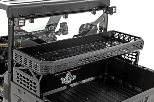 Over Bed Cargo Rack Rough Country for Polaris Ranger/Can-Am Defender (2010-2025) - Adds Elevated Storage Space, Molle Panel Sides, Easy Bolt-on Install