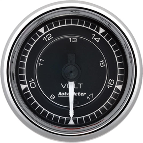 Auto Meter Voltmeter Gauge 9791, 8-18V, Digital Stepper, Chrono Chrome