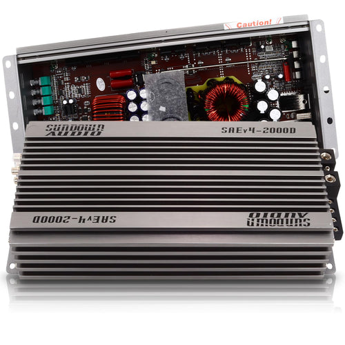 Sundown Audio Class D SAE-2000.1D Monoblock Amplifier - 2000W RMS @ 1Ω - Competition Grade Sub Amp with Dual MOS-FET, Advanced Filters, Heavy Duty Heat Sink, & Remote Bass Control