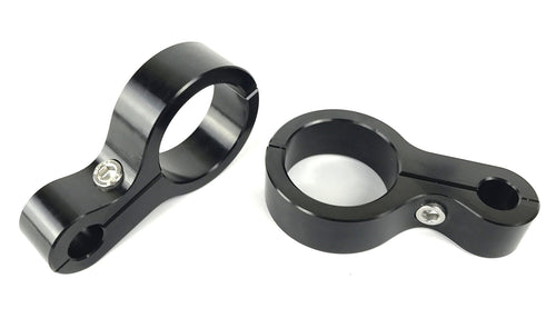 6061 T6 Aluminum Fleece Performance - 1/2in Routing Hole 1.5in Roll Bar Clamp - Black Anodized (FPE-RBC-1.5-0.5)