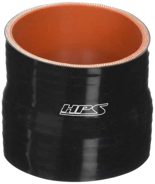 HPS Silicone HTSR-350-375-BLK High Temperature 4-ply Reinforced Reducer Coupler Hose, 40 PSI Maximum Pressure, 3" Length, 3-1/2" > 3-3/4" ID, Black