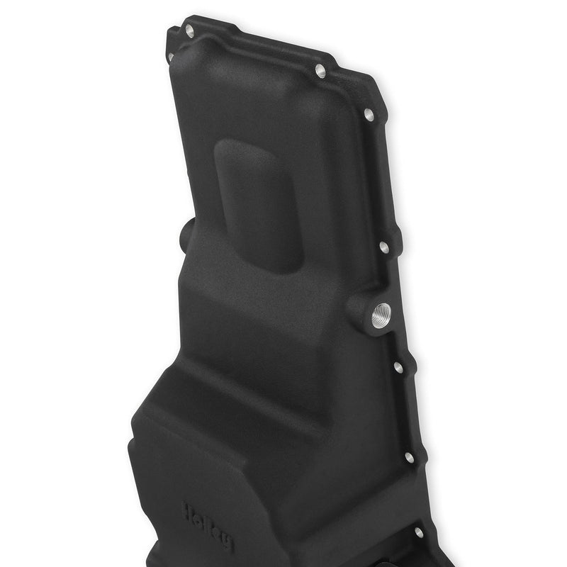 Holley LS Swap Oil Pan 302-3BK Additional Front Clearance Carbon Black Ceramic