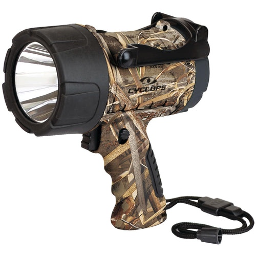 350 Lumens Cyclops LED Tri-Mode Illumination Handheld Waterproof Realtree MAX-5 Camo Spotlight Powered by 3 AA Battery