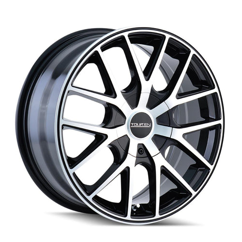 18x8 TR60, Bolt Pattern: 5x4.5/120, Offset: 20, BLACK/MACHINED FACE/BLACK RING, set of 1