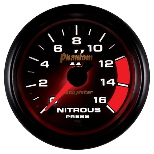Auto Meter Phantom II 7574 2-1/16" 0-1600 PSI Full Sweep Electric Nitrous Pressure Gauge