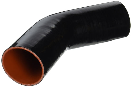 HPS 45 degree HTSEC45-325-BLK Silicone High Temperature 4-ply Reinforced Coupler Hose, 30 PSI Maximum Pressure, 4" Leg Length on each side, 3-1/4" ID, Black