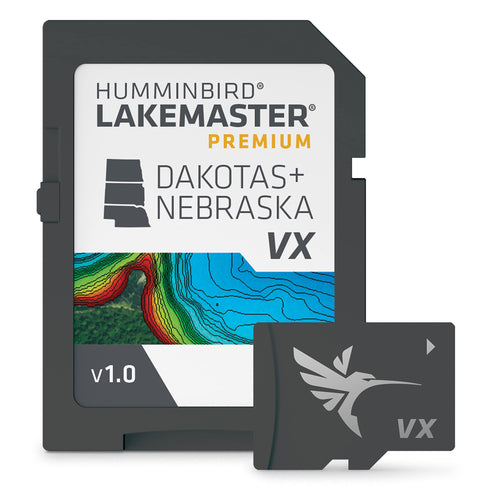 LakeMaster Premium Humminbird Dakotas + Nebraska V1 Map SD Card for Fish Finders