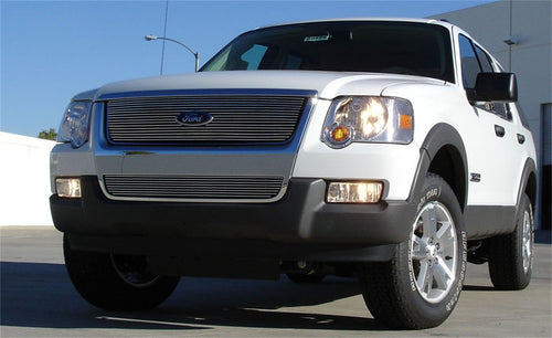 Horizontal T-Rex 21659 Aluminum Polished Finish Billet Grille Overlay for Ford Explorer