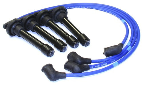 NGK Spark Plug Wires Set (4pcs) Blue Silicone Ferrite Magnetic Core 8018 Stock