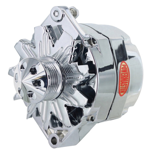 Alt Powermaster GM 12SI Chrome 150A 6 grv Pulley & Cone 1 or 3 Wire