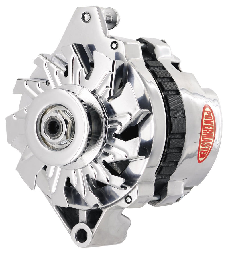 Alt GM CS130 Powermaster Polish 140A 1V Pulley Str MTG 6.61" Side BAT Post 1-Wire or OE Hookup