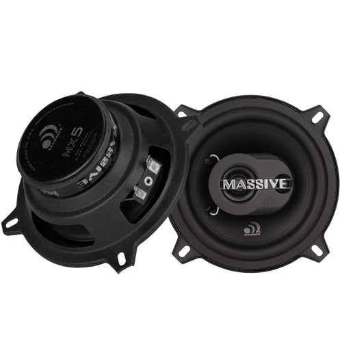 5.25" Massive Audio MX5 | Coaxial 2-Way Car Speakers | 140 Watts Max | Premium Sound, Shallow Mount Design | High-Efficiency Mid-Bass Driver & Silk Dome Tweeter | Easy OEM Upgrade