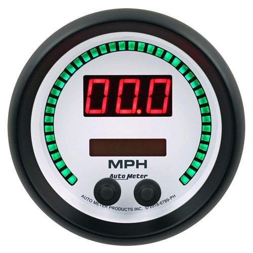 Speedo AutoMeter 6789-PH Gauge, 3 3/8", 260 Mph / 260 Km/H, Elec Program, Phantom Elite Digital