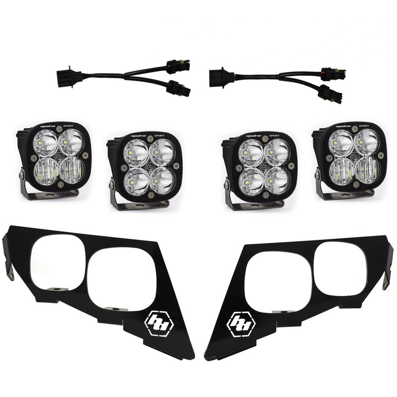 Baja Designs LED Headlight Kit Squadron Sport for Textron Wildcat XX UTV 2018-21 (Multi-Pattern; Clear)