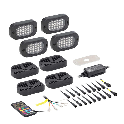 4 RGB Metra Rock Lghts W/Controller