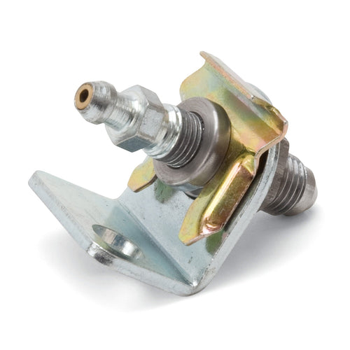 ADAPTER FITTING -4 AN BRAKE BLEEDER FEMALE TO 3/8" -24 MALE FLARE CLEAR ZINC FINISH