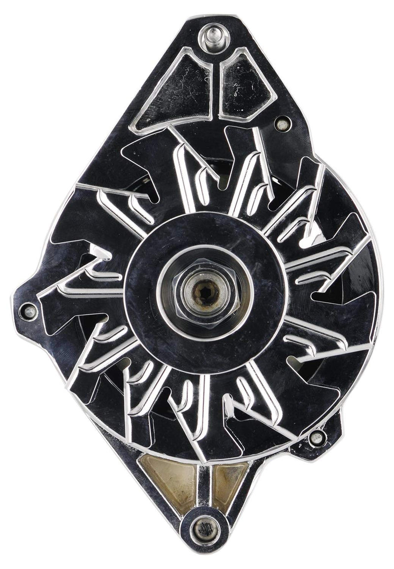 Alt GM CS130 Powermaster Chrome 140A 6 grv Pulley Str MTG 7.24" 1-Wire or OE Hookup