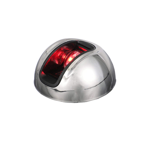 LightArmor attwood 2-Mile Vertical Surface Mount Navigation Light, Red LED Lighting, Round Stainless Housing