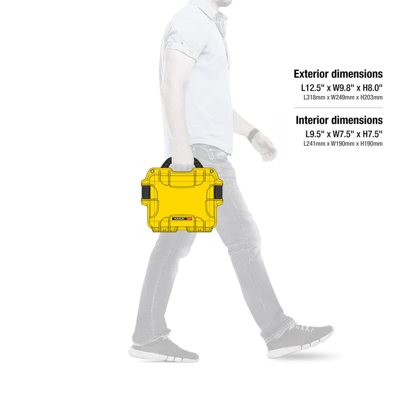 Waterproof Nanuk 908 Hard Case with Padded Dividers - Yellow
