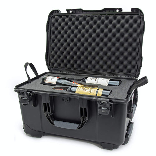 Nanuk 938 Travel Case Protective for 6 Bottles of Wine w/Wheels and Extendable Handle, TSA Approved - Black (938-6BTLS1)