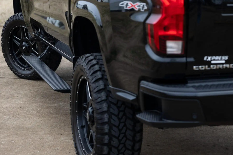 Power Running Boards Rough Country with LED Step Lights for Chevy Colorado & GMC Canyon (2015-2025) Crew Cab - Dual Motor Electric Powerstep Board & Retractable Truck Steps