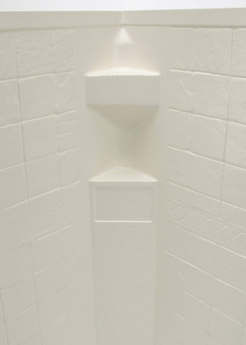 Lippert 34"x 34"x 68" Slate Parchment Neo Angle Shower Wall Surround Replacement for RVs, Manufactured Homes, Travel Trailers, 5th Wheels, and Motorhomes - 306203