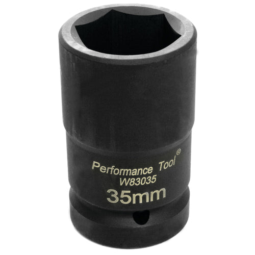 W83035 Performance Tool 1-Inch Drive 35MM Metric Budd Wheel Socket Use on Isuzu, Hino, Mitsubishi Fuso & Import Trucks