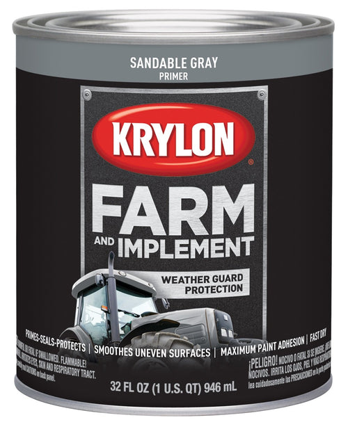 Krylon® Farm & Implement 2039 Brush, Sandable Gray, 1 Quart Architectural Paints
