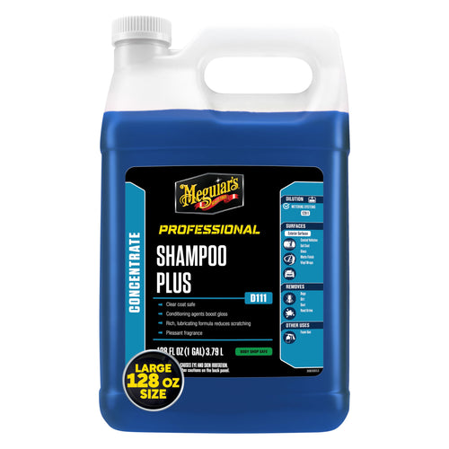 Car Wash Soap Meguiar's D1111 Shampoo Plus – Gently Cleans Without Swirling or Scratching, Effectively Lifts Dirt and Grime Leaving Car Slick To The Touch – 1 Gallon