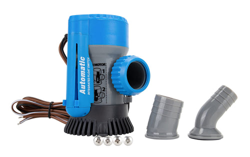 Automatic Bilge Pump TRAC-Outdoor Products, 800/1100 GPH, 3/4" & 1-1/8" Outlet - Designed for Easy Installation and Retrofitting - Ideal for All Watercraft (69311) (3004.7234)