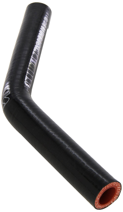 HPS Silicone High Temperature HTSER45-062-075-BLK 4-ply Reinforced 45 degree Elbow Reducer Coupler Hose, 100 PSI Maximum Pressure, 2.5" Leg Length on each side, 5/8" > 3/4" ID, Black