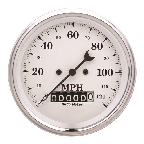 Auto Meter Old TYME 1679 White Electric Programmable Speedometer